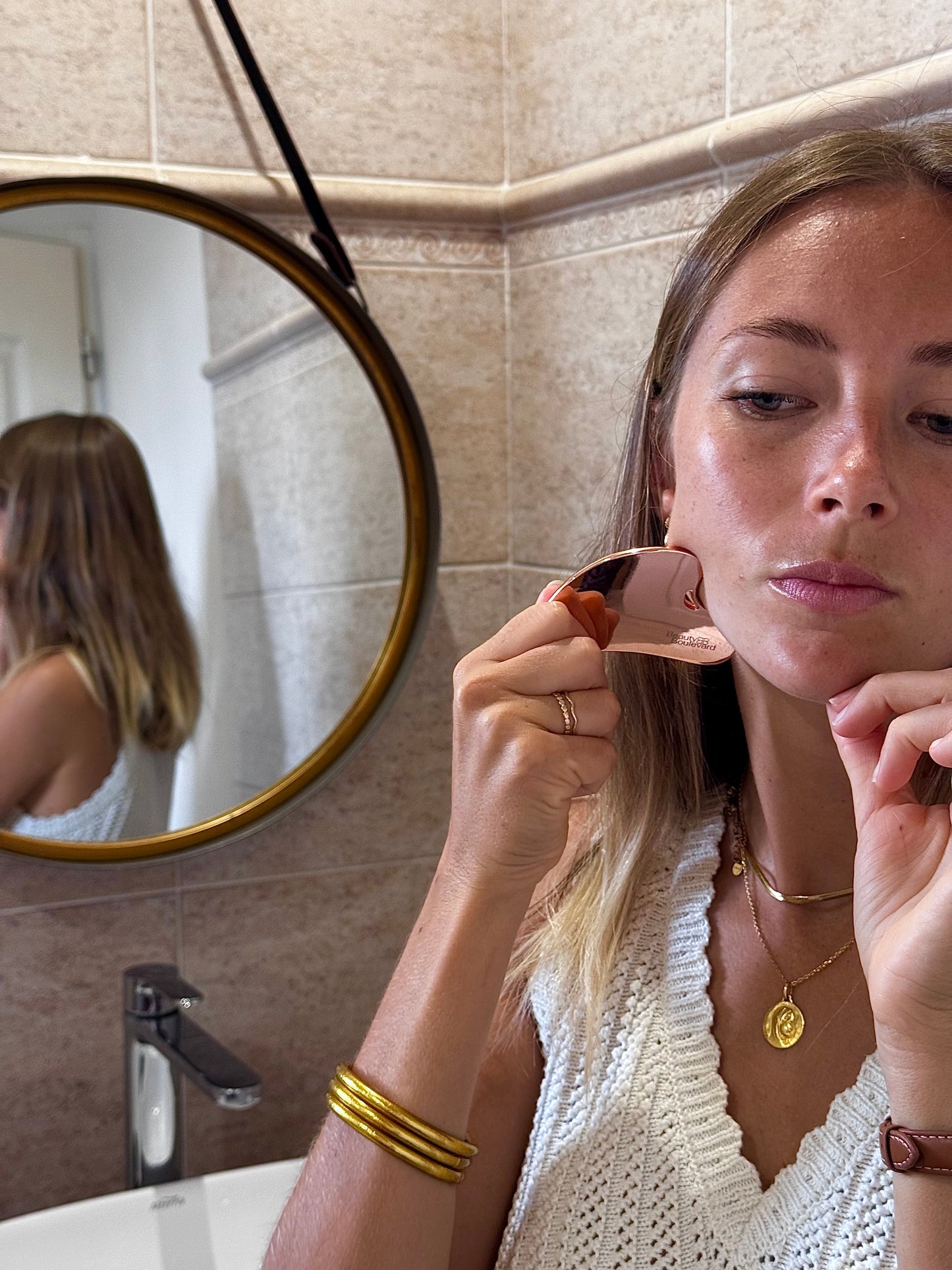 BEAUTY BOULEVARD - Guasha coeur , acier inoxydable rose gold