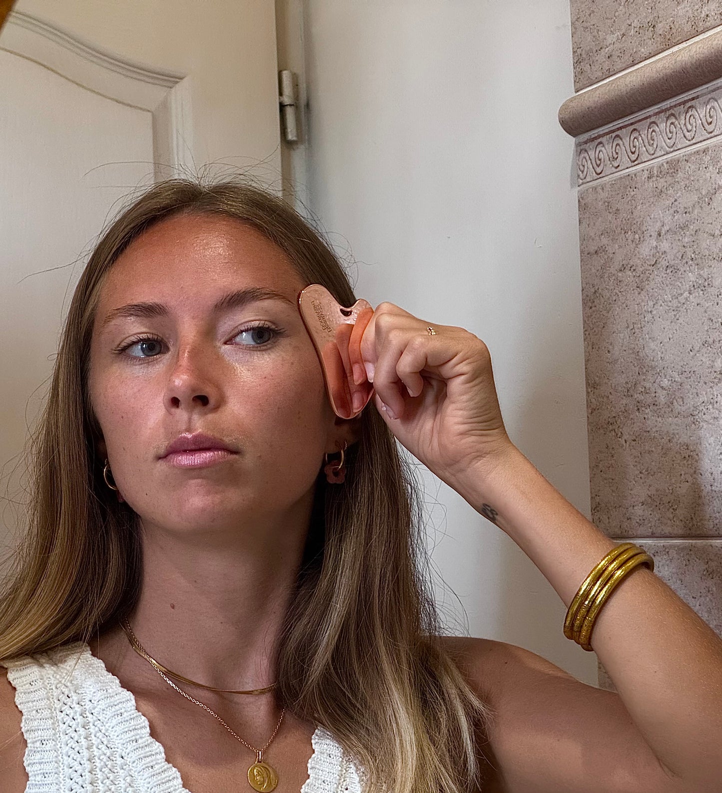 BEAUTY BOULEVARD - Guasha coeur , acier inoxydable rose gold